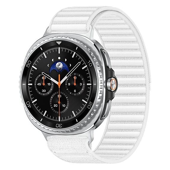 Galaxy Watch8 Classic | 46 мм | 4G LTE | Black | Fabric/White | M/L, Размер: 46 мм, Цвет: Black, Тип ремешка: Fabric, Цвет ремешка: White, Размер ремешка: M/L, Подключение часов: Bluetooth / Wi-Fi + 4G LTE